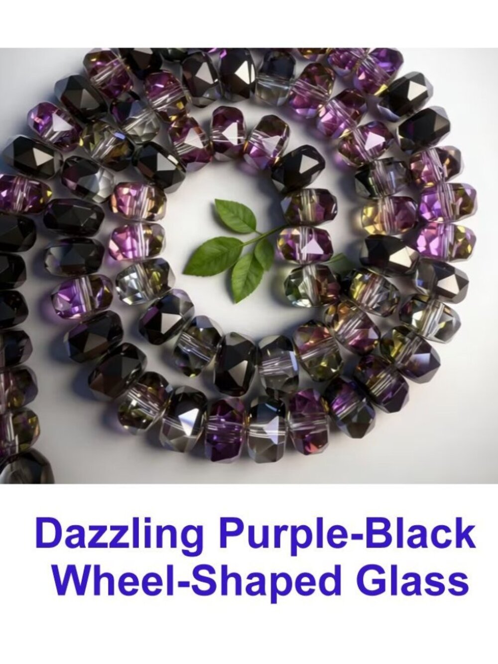 Dazzling Purple-Black  Wheel-Shaped Glass  Two Sizes Available